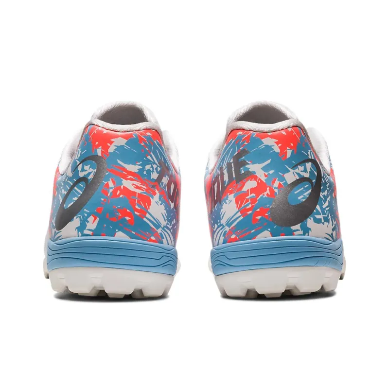 Asics Toque 7 TF Turf Anti Slip Wear Resistant Soccer Shoes Unisex White Blue-4