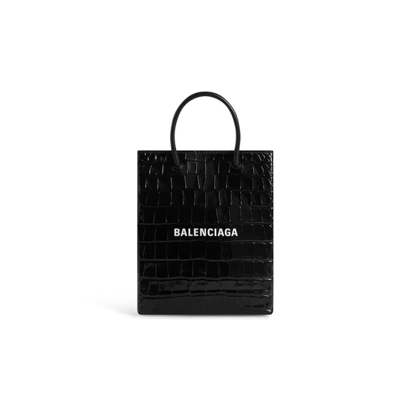 Balenciaga Calfskin Tote Bag, Shopping Bag, Shoulder Bag, Crossbody Bag, Handbag Tubas Women's Black-0