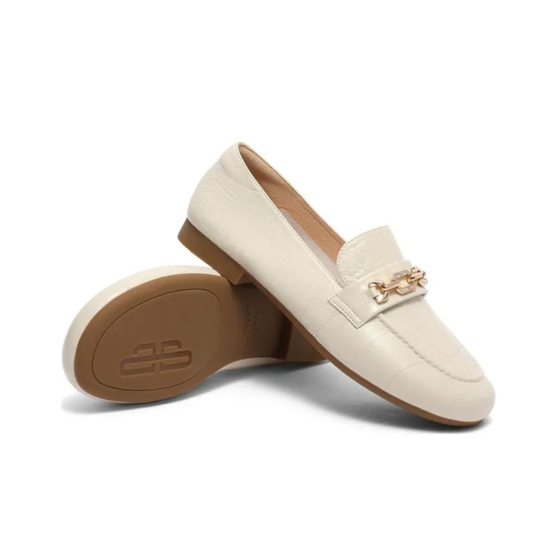 BELLE Gommino Loafers Women's Beige/Apricot-3