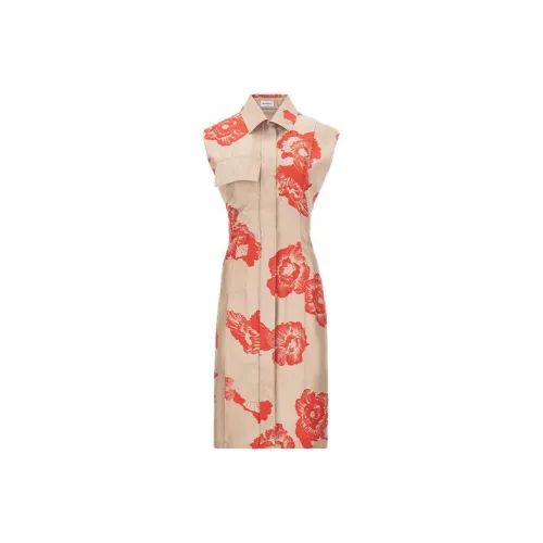 Ferragamo Sleeveless Dresses Women's Light Pink Red