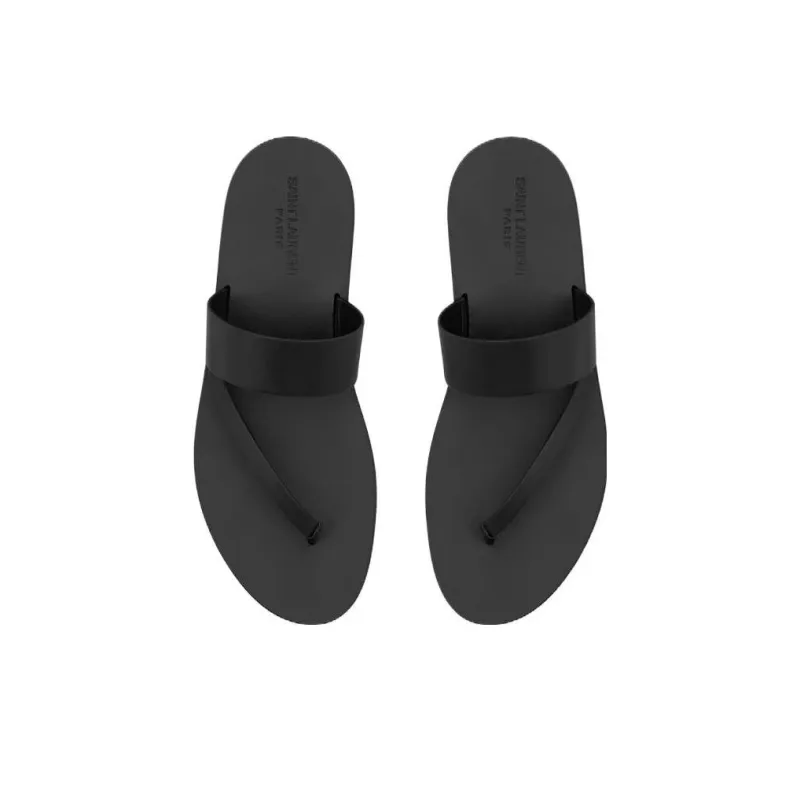 SAINT LAURENT Milo Flip Flops Men's Black-3