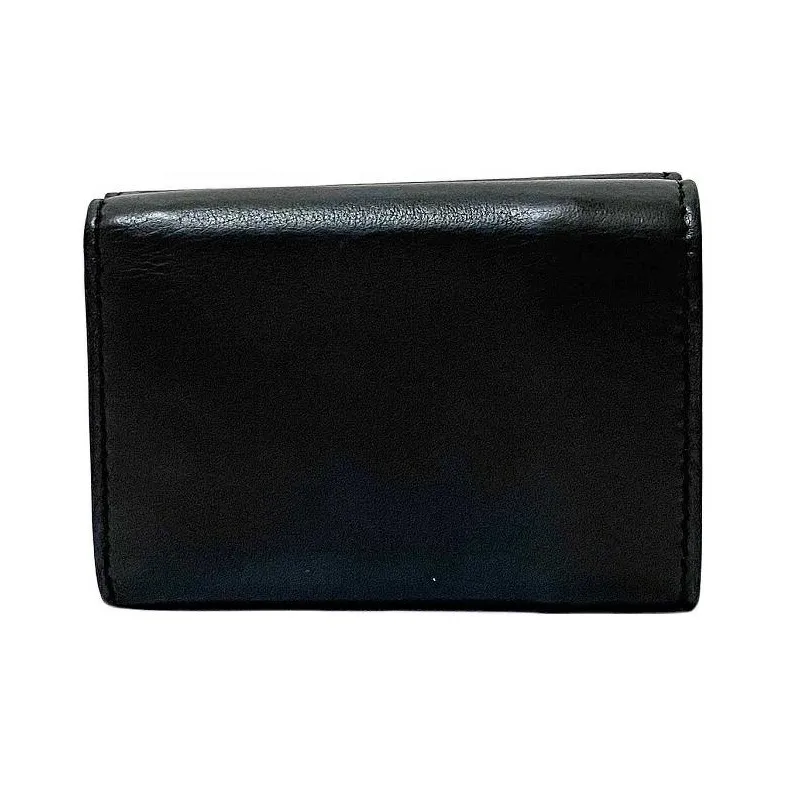 Balenciaga Leather Coin Purses Wallets Mini Unisex Black-4