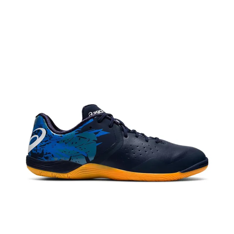 Asics Toque 7 IC/IN Anti-Slip Wear-Resistant Soccer Shoes Unisex Black Blue-1