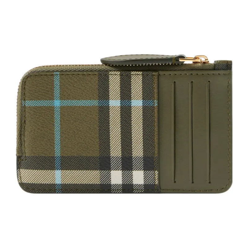 Burberry Leather Card Holder Women's Olive Green-2