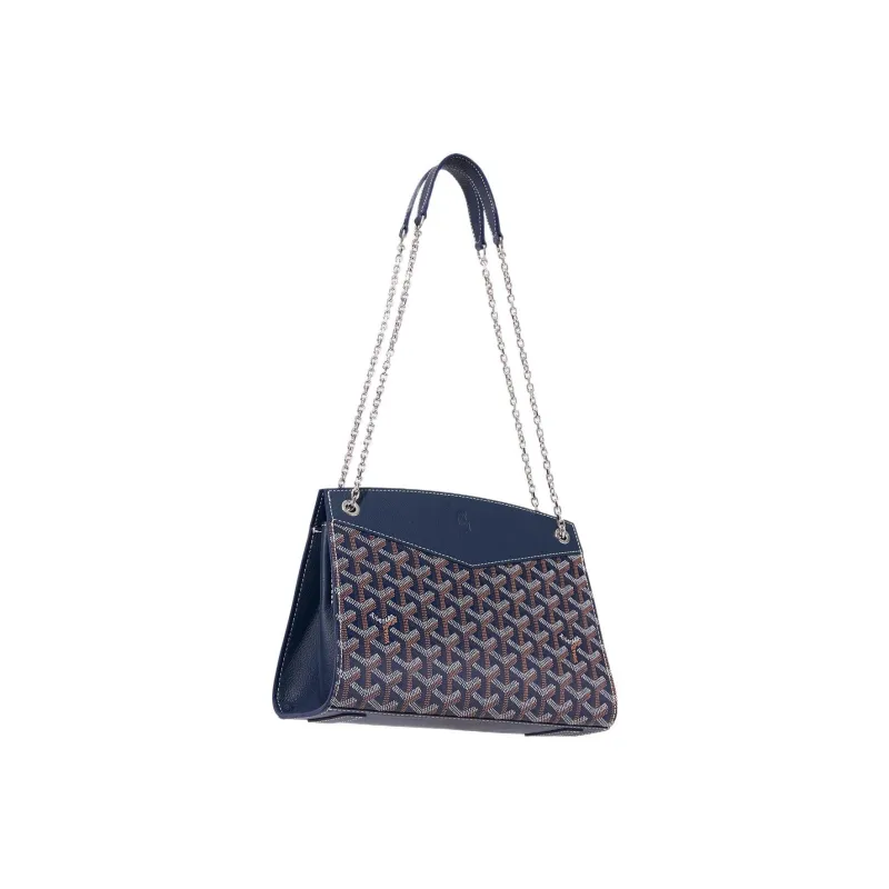 GOYARD Rouette Canvas With Leather Totes Chain Bag Shoulder Bag Women's Marine Blue-1