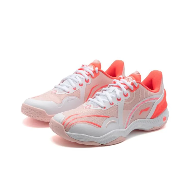 LiNing Raid Cushioning Wear Resistant Low Top Badminton Shoes Unisex White Red-2