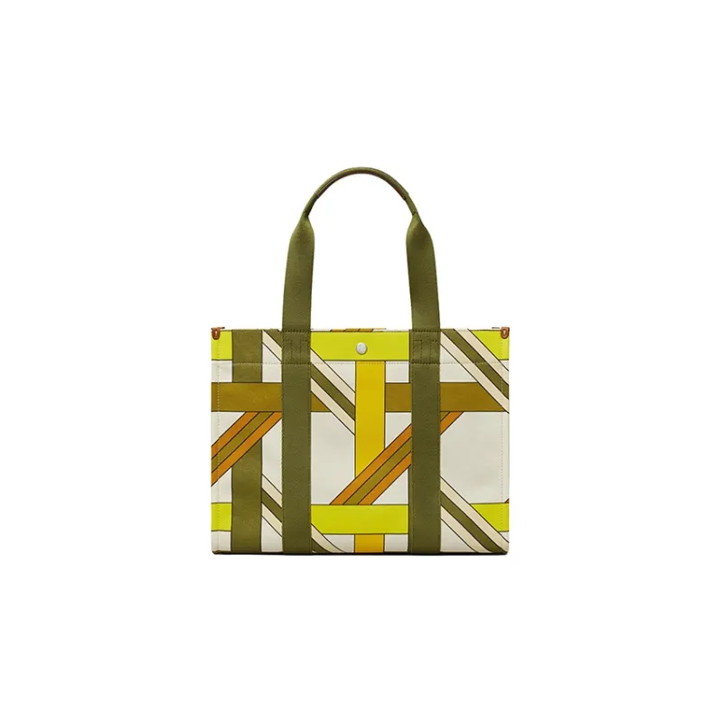 TORY BURCH Canvas With Leather Tote Bag, Shopping Bag, One Shoulder Handbag Large Size Women's Multicolor-2