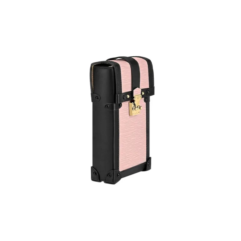 LOUIS VUITTON Trunk Vertical Cow Leather Cell Phone Pouch Shoulder Bag Crossbody Bag Regular Women's Pink-1