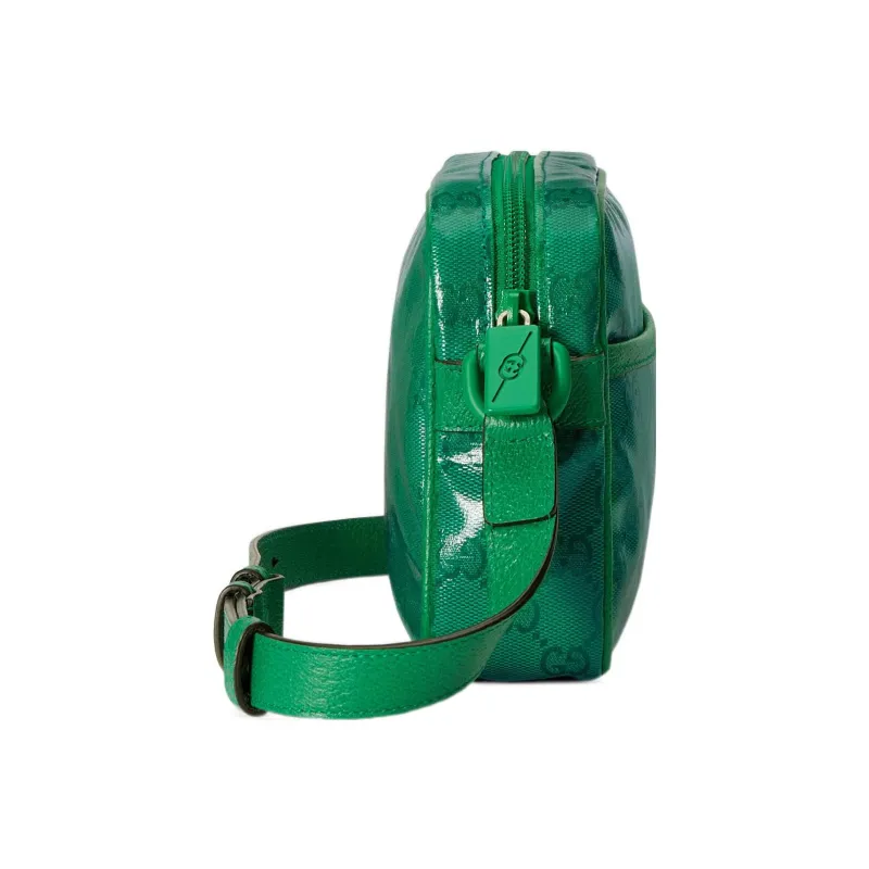 GUCCI Crystal Leather Binding Crossbody Bag Shoulder Bag Men's Green-2