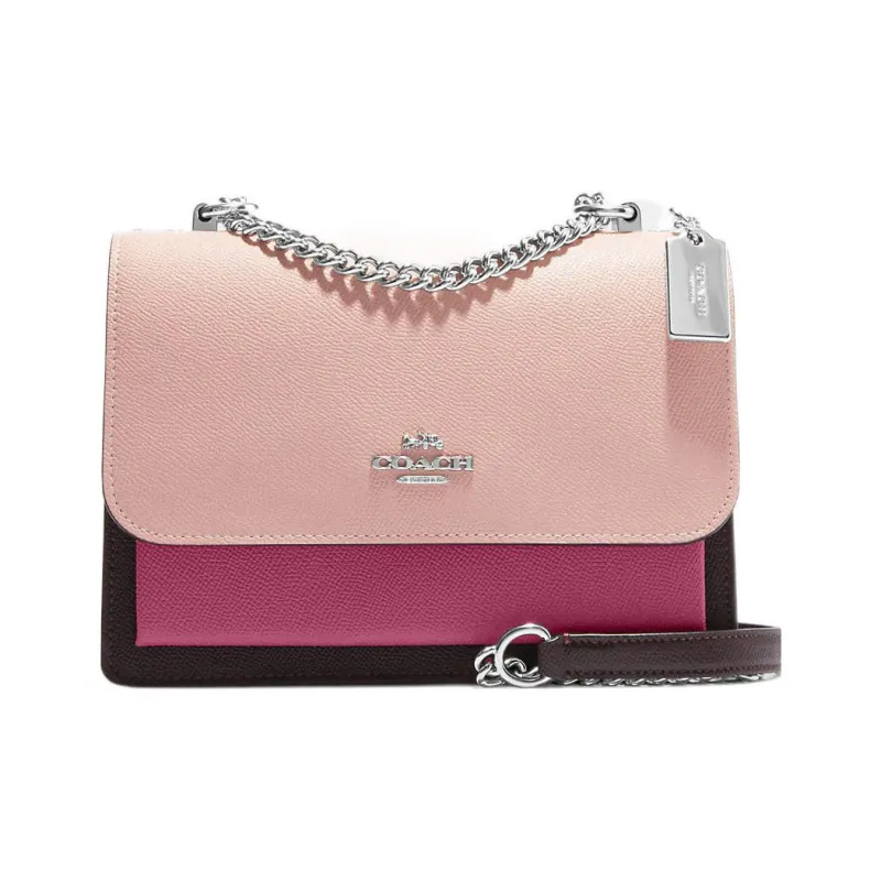 COACH Klare Leather Square Bag Portable Crossbody Bag Shoulder Bag Women's Pink-0