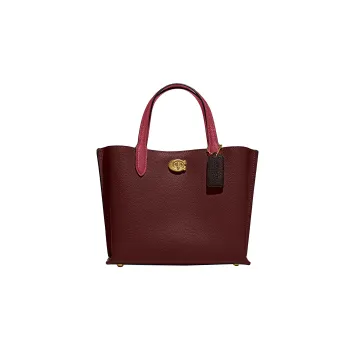 COACH Willow Cow Leather Tote Bag Shopping Bag Shoulder Bag Crossbody Bag Handbag Medium Size Women's Burgundy