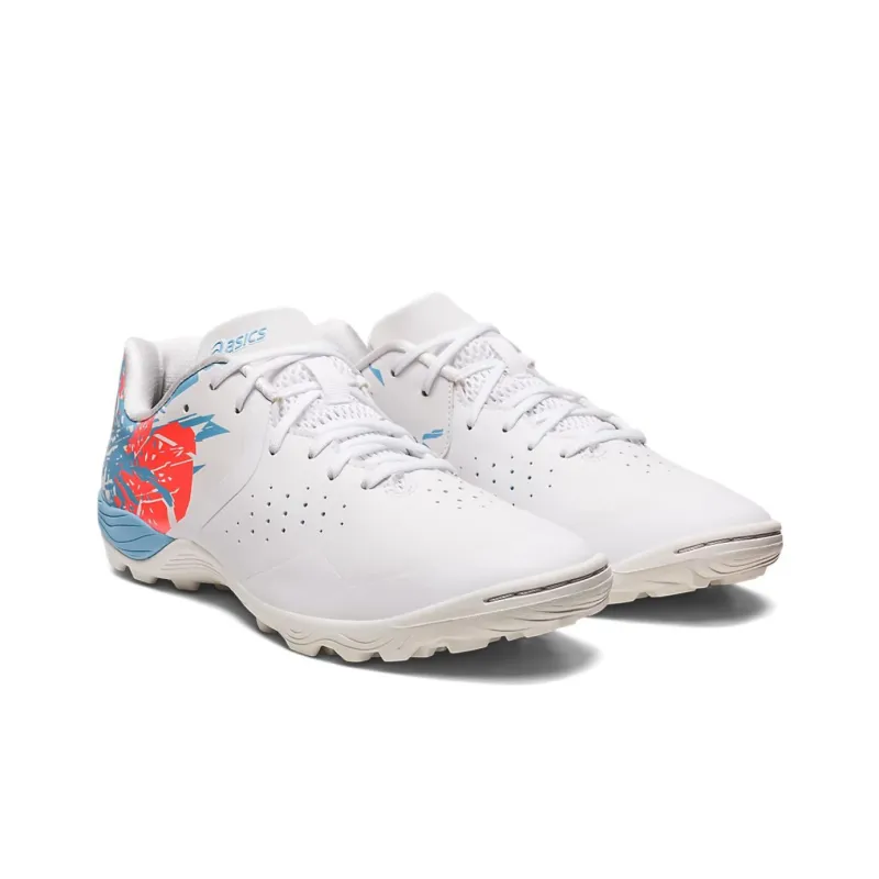Asics Toque 7 TF Turf Anti Slip Wear Resistant Soccer Shoes Unisex White Blue-2
