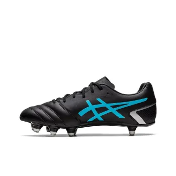 Asics Slip Resistant Soccer Shoes Men's Black Blue