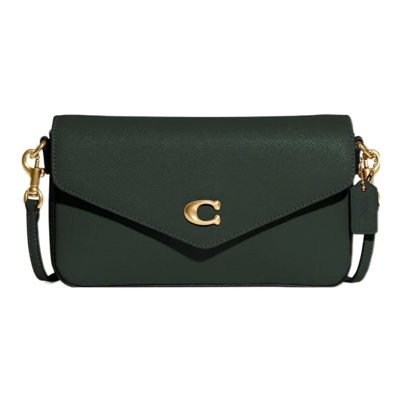 COACH Wyn Leather Envelope Bag Shoulder Bag Crossbody Bag Small Size Women's Amazon Green-0