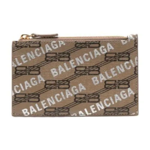 Balenciaga Calfskin Card Holder Card Holder Women's Beige