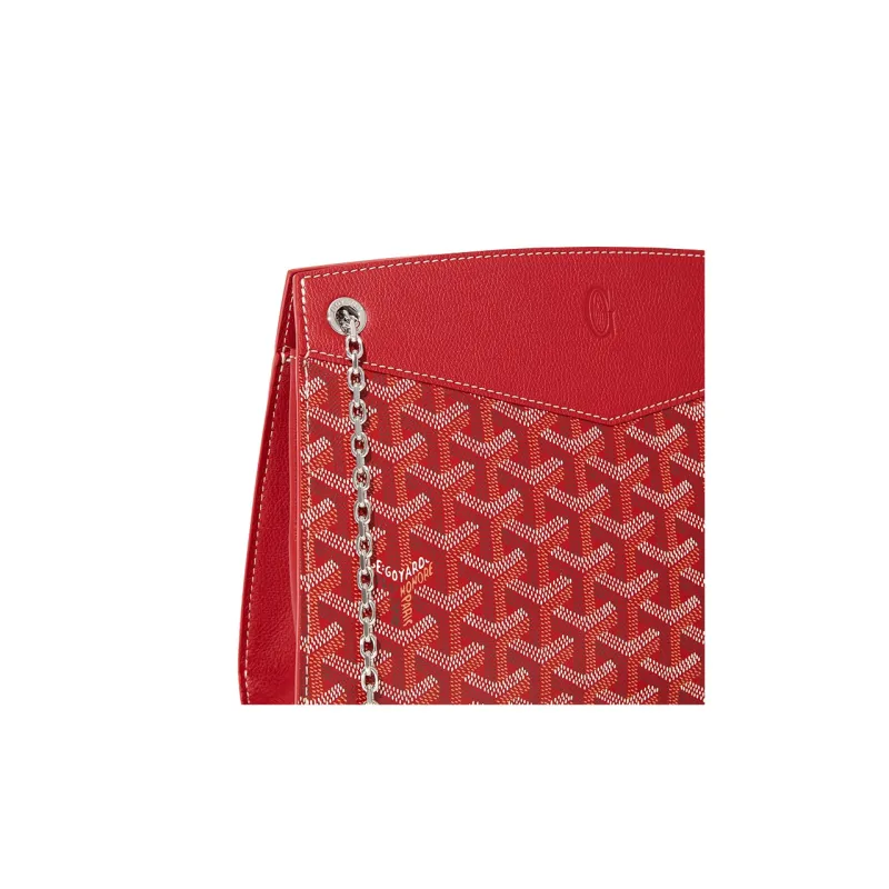 GOYARD Rouette Canvas With Leather Totes Chain Bag Shoulder Bag Women's Red-4