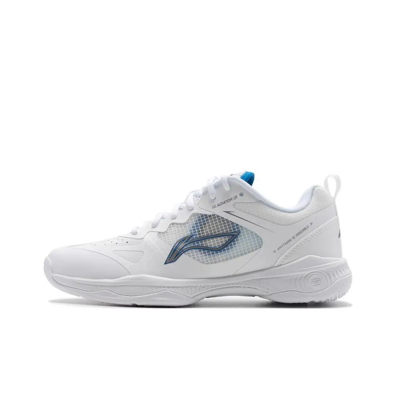 LiNing Gladiator Cushioning Wear Resistant Low Top Badminton Shoes Unisex Standard White-0