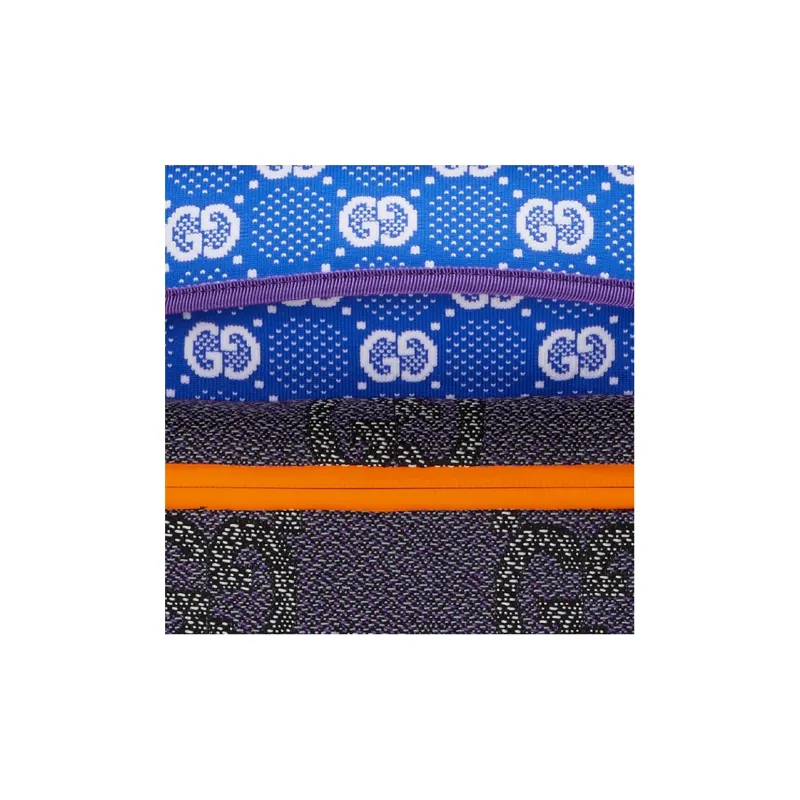 GUCCI Nylon Knitted Fabric Satin Binding Backpack Regular Men's Blue/Multicolor-7