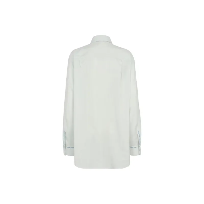 FENDI Logo Embroidered Curved Hem Shirt-1