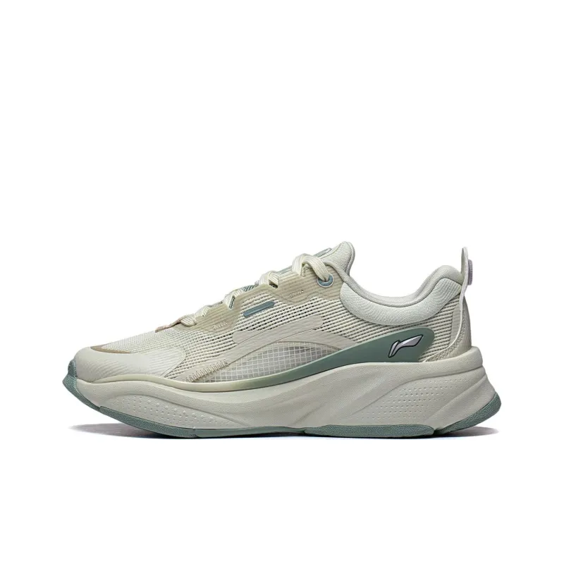 LiNing Soft Slip Resistant Water Resistant Low Top Casual Shoes Women's Green-0
