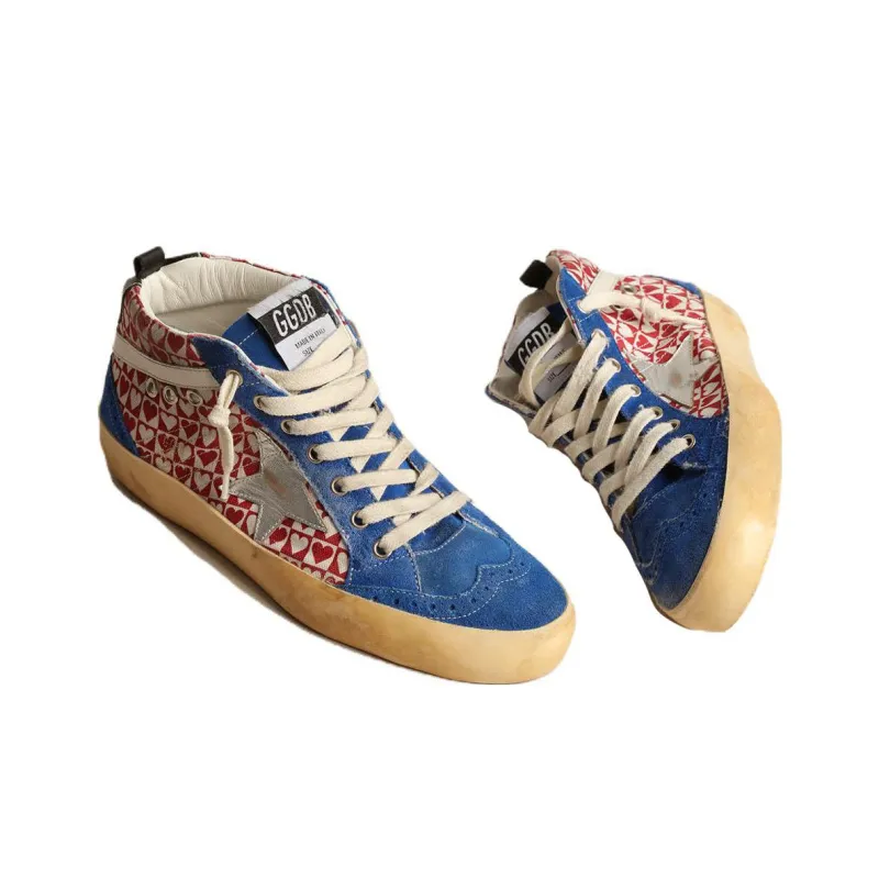 Golden Goose Mid Star Mid-Top Skateboard Shoes Men's Red Vintage Version-2