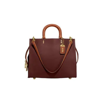 COACH Rogue Glove Tanning Tote Bag, Shopping Bag, Handbag, Shoulder Bag, Crossbody Bag Large Size Women's Burgundy