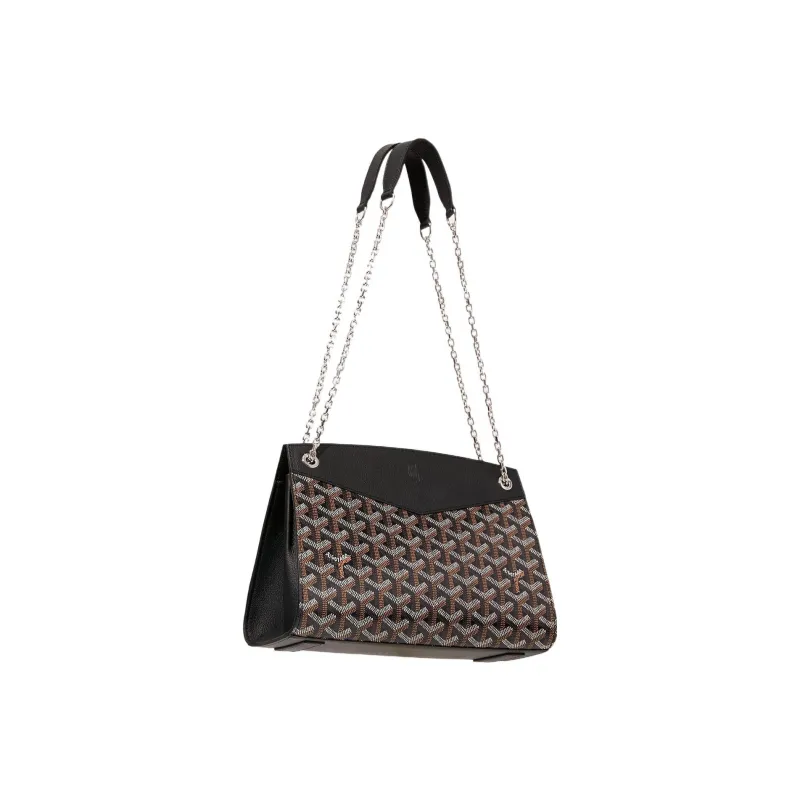 GOYARD Rouette Canvas With Leather Tote Chain Bag Shoulder Bag Women's Black-1
