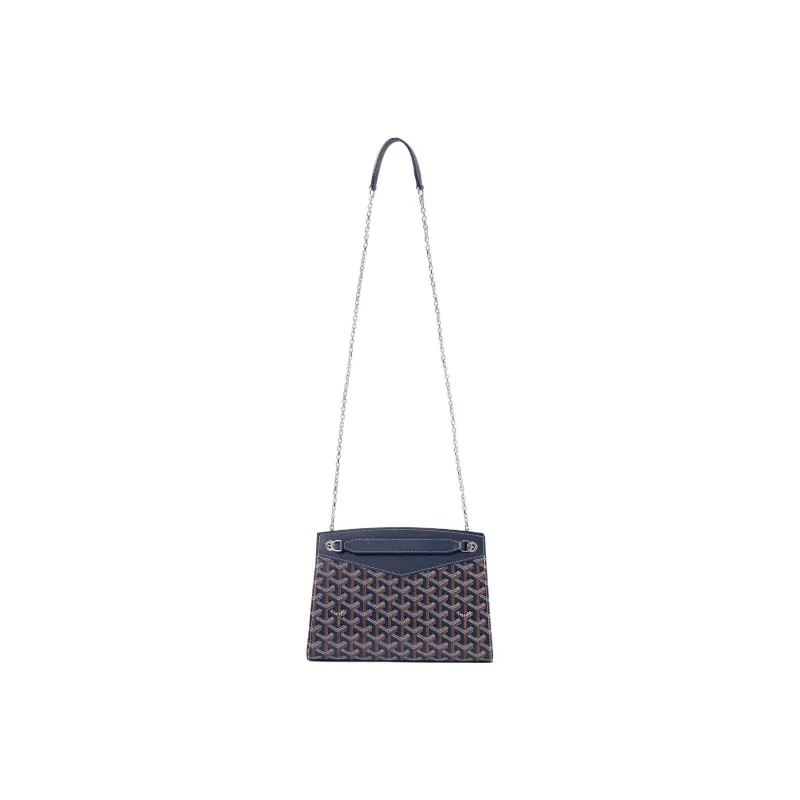 GOYARD Rouette Canvas With Leather Totes Chain Bag Shoulder Bag Women's Marine Blue-3