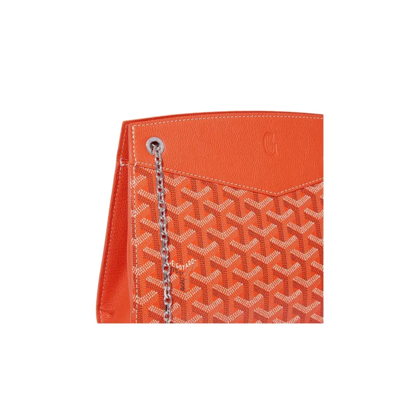 GOYARD Rouette Canvas With Leather Totes Chain Bag Shoulder Bag Women's Orange-4