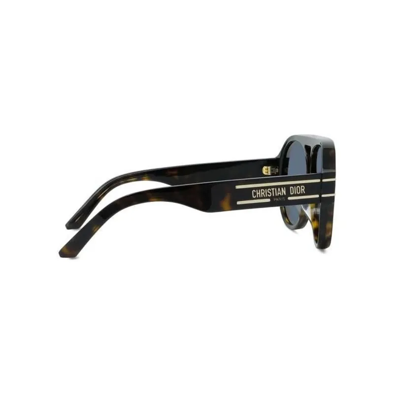 DIOR Acetate Irregular Shape Sunglasses Women's Brown-3