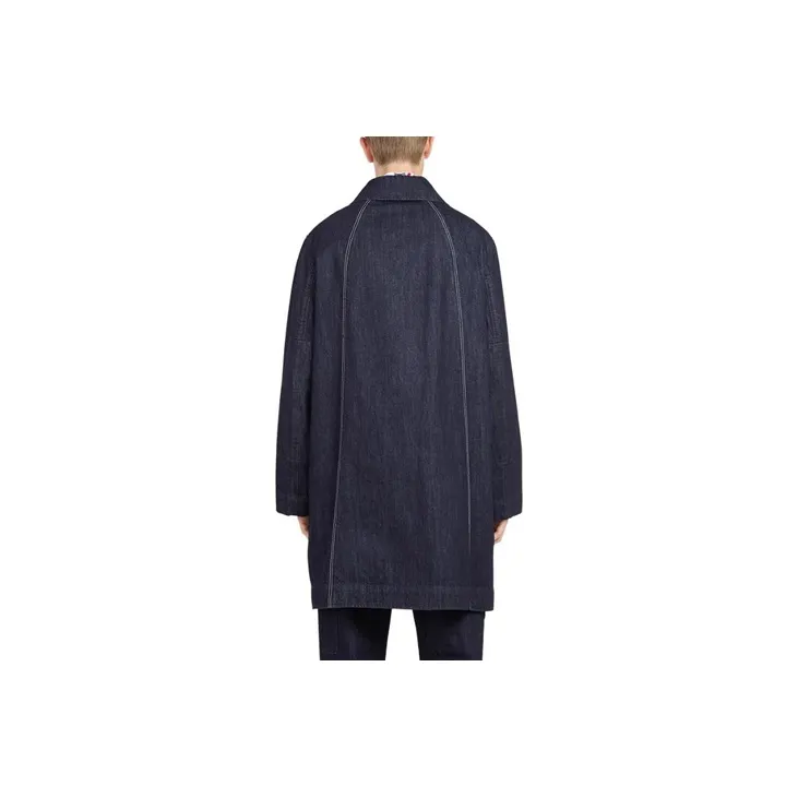 Ferragamo Trench Coats Men Blue-1