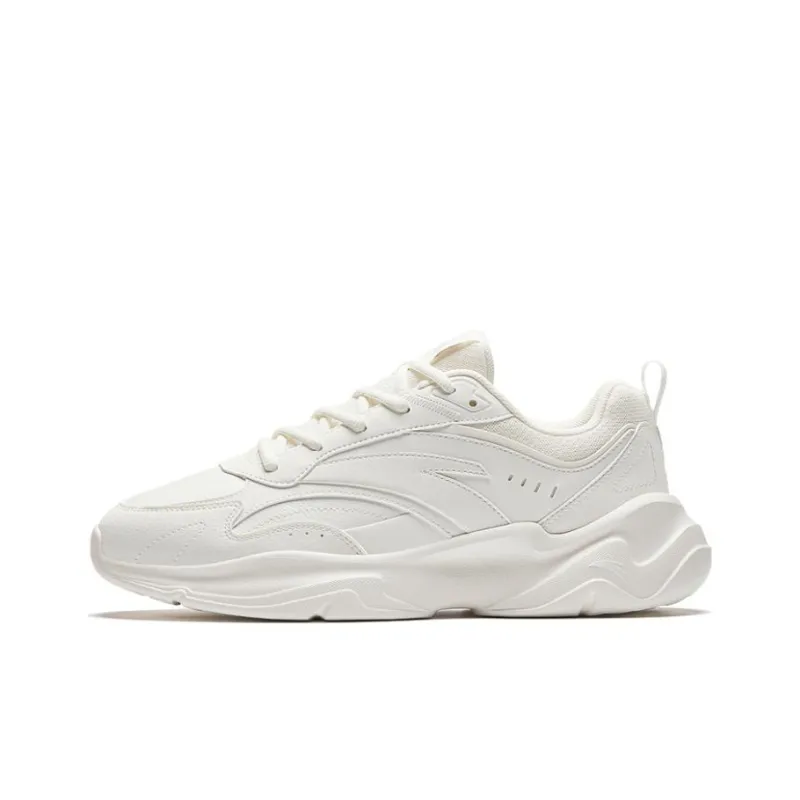 Anta Chao Bai GZ Cushioned Slip Resistant Abrasion Resistant Low Top Casual Shoes Men's Ivory-0