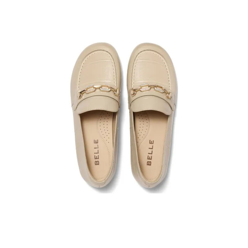 BELLE Gommino Loafers Women's Beige/Apricot-7