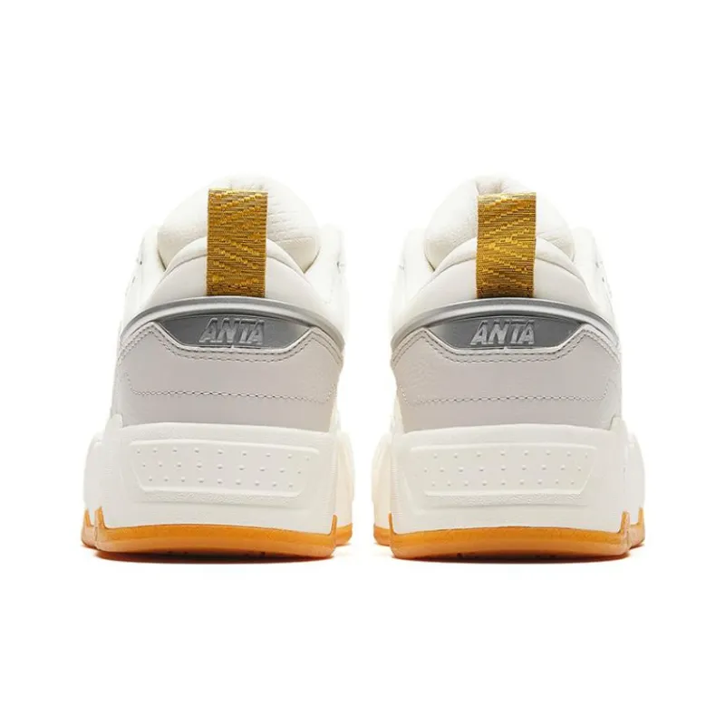 Anta Platform Low Top Skateboard Shoes Men's White Gray-3