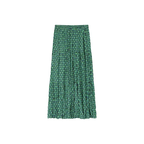 ELF SACK Casual Long Skirts Women's Green Wonderland Color