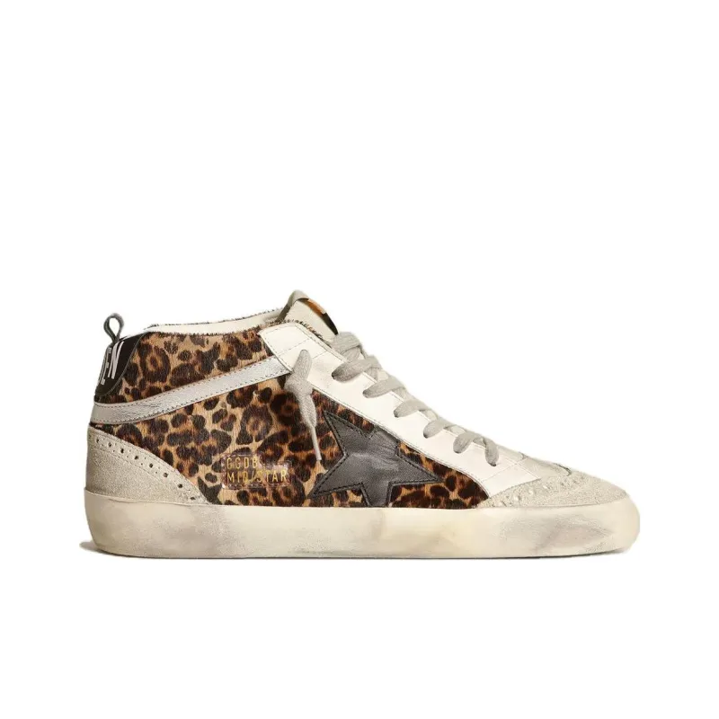 Golden Goose Mid Star Leopard Print Sneakers-1