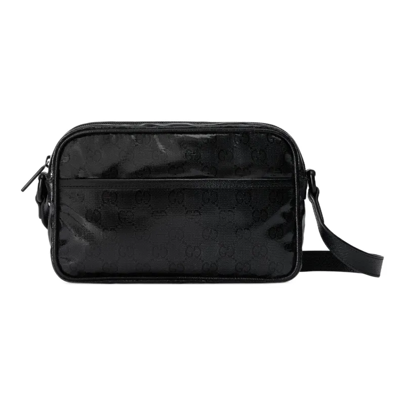 GUCCI Crystal Leather Binding Crossbody Bag Shoulder Bag Men's Black-0