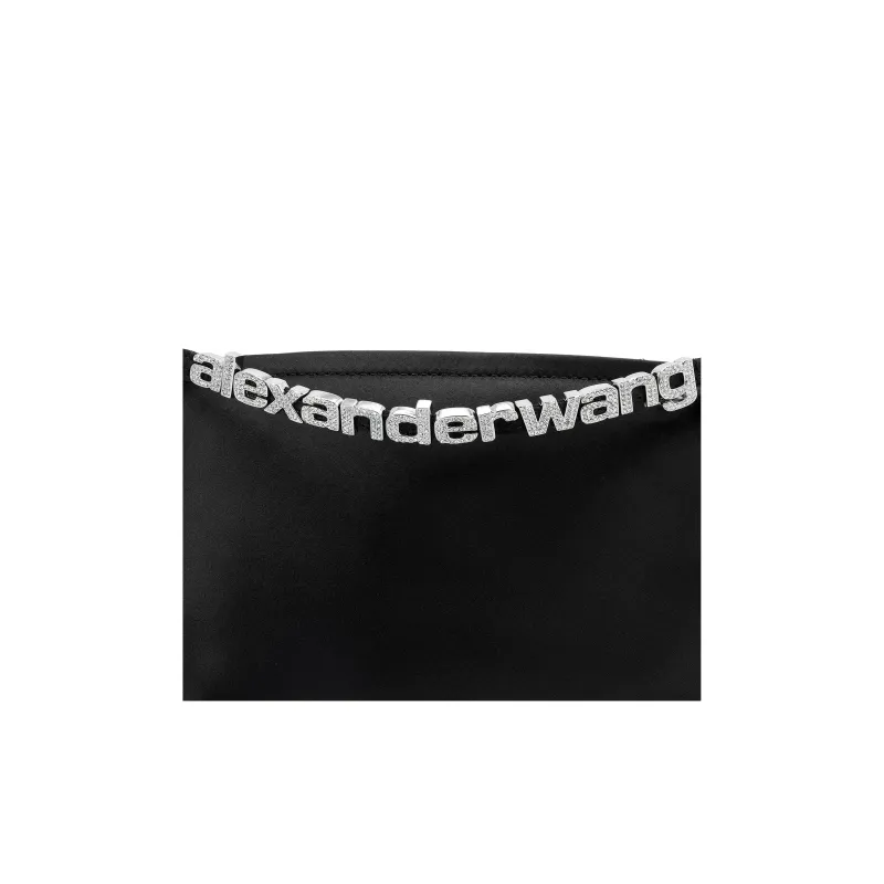 Alexander Wang Satin Clutch Handbag Trumpets Women's Black-4