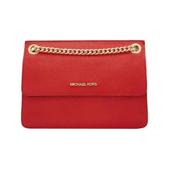 MICHAEL KORS Kathy Grained Cow Leather With Textile Small Square Bag Shoulder Bag Crossbody Bag Medium Size Women's Red