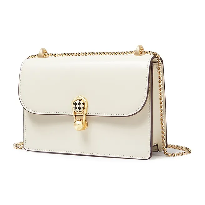 TUCANO Cow Leather Shoulder Bag, Crossbody Bag Medium Size Women's Ecru-1