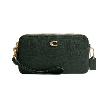 COACH Kira Leather Clutches Shoulder Bag Crossbody Bag Small Size Women's Amazon Green