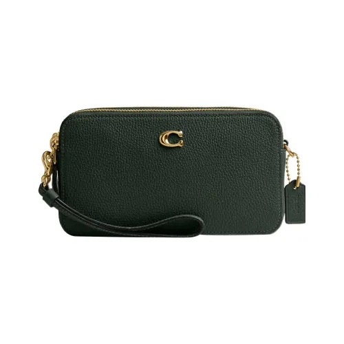 COACH Kira Leather Clutches Shoulder Bag Crossbody Bag Small Size Women's Amazon Green