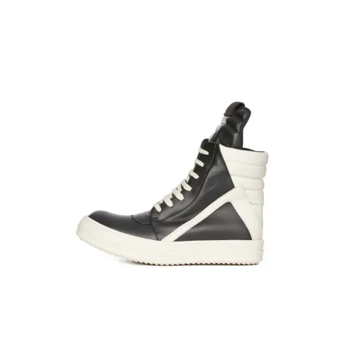 RICK OWENS Geobasket Skateboard Shoes Women's High-Top Black/White