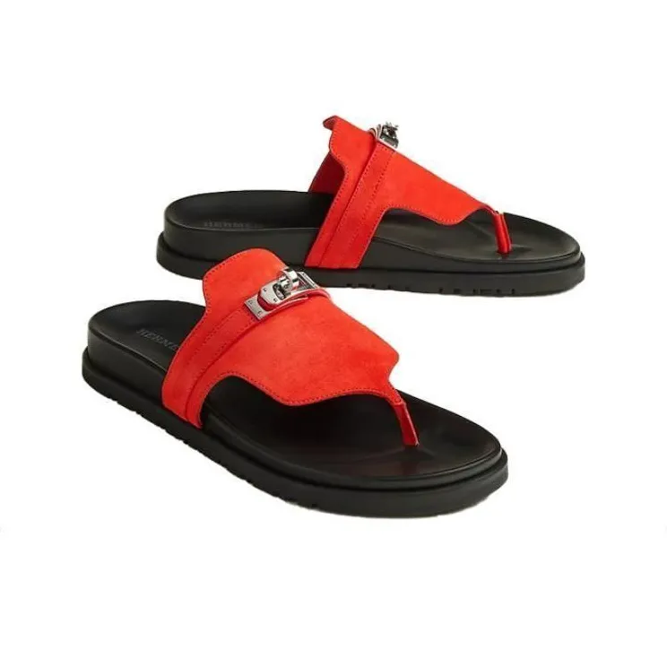 HERMES Empire Flip Flops Women's Red-3