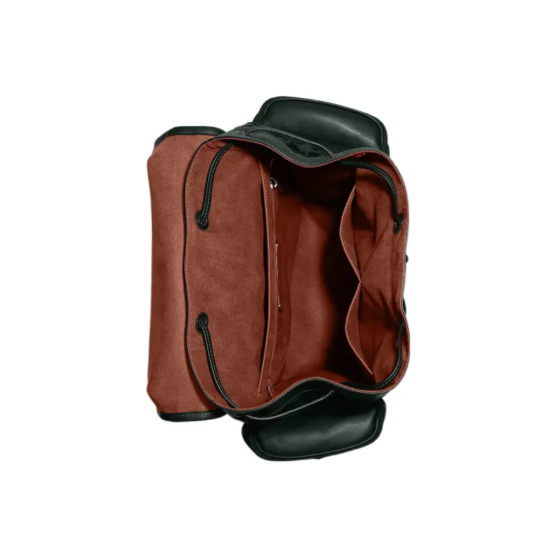 COACH Hitch Calfskin Backpack Large Size Men's Amazon Green With Brown-2