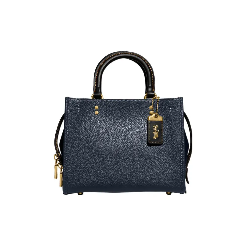COACH Rogue Recycled Leather Tote Bag Shopping Bag Shoulder Bag Crossbody Bag Handbag Medium Size Women's Navy-0