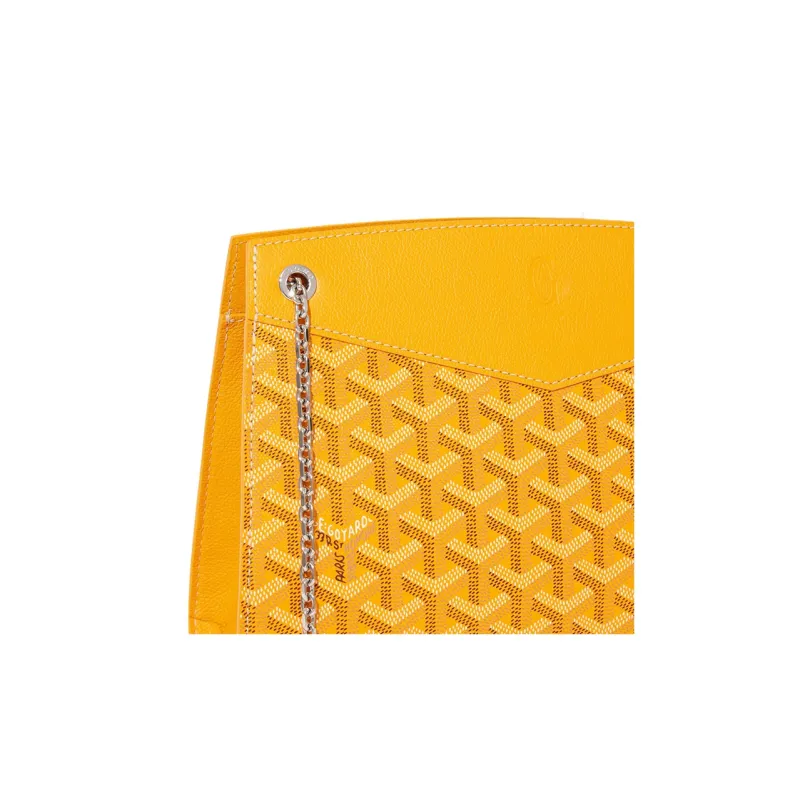 GOYARD Rouette Canvas With Leather Totes Chain Bag Shoulder Bag Small Size Women's Yellow-4