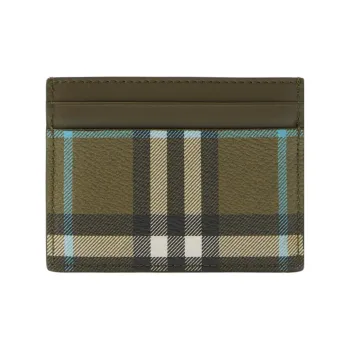 Burberry Leather Card Holder Women's Olive Green