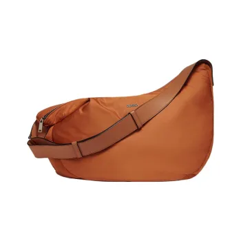 Zegna Recycled Polyester Smooth Calfskin Handbag, Shoulder Bag Women's Red Brown
