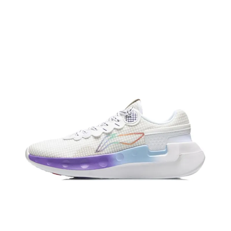 LiNing Anti Slip Wear Resistant Low Top Running Shoes Men's White-0
